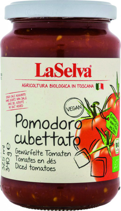 Tomates coupées en dés