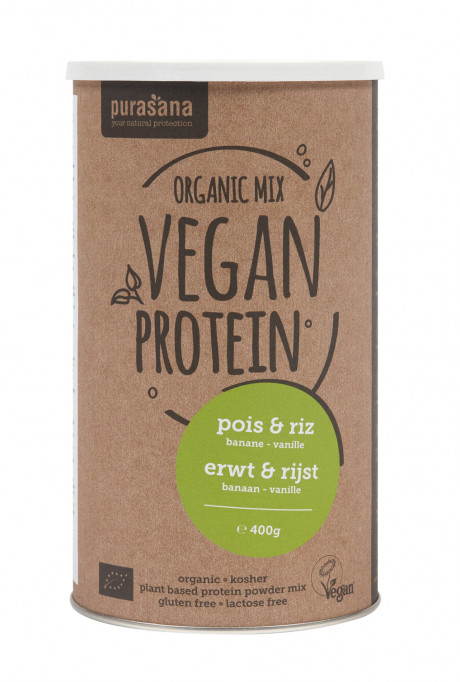 Proteine de Pois/Riz/... Banane/Vanille* 400 G