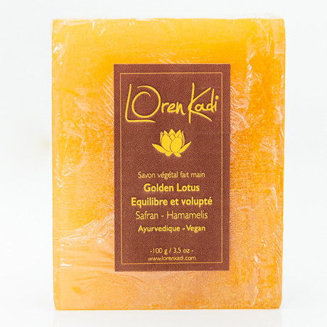  Savon ayurvedique végétal fait main "Golden Lotus Equilibre et Volupté"