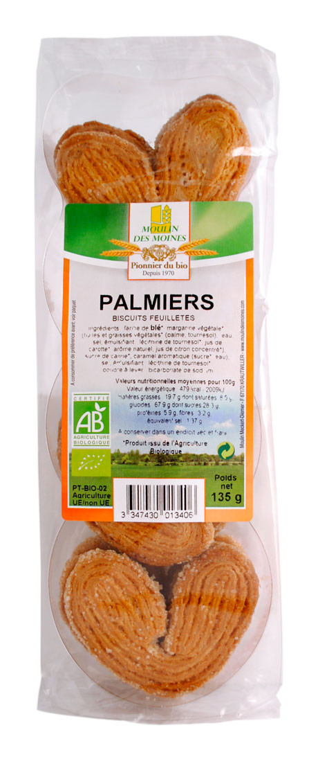 PALMIERS recette sans palme 135G AB